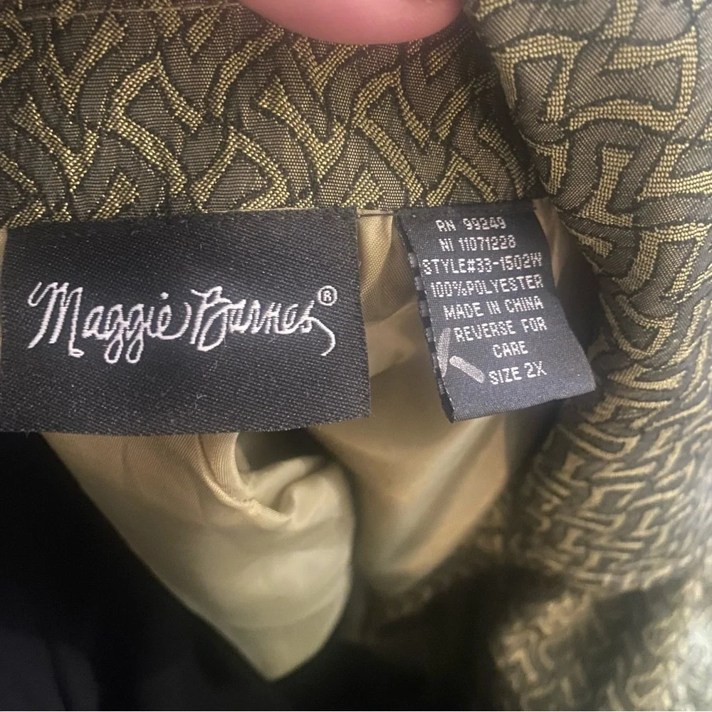 Maggie Barnes- Green, Button Down, Fully Lined, Belted Jacket Size 2X
